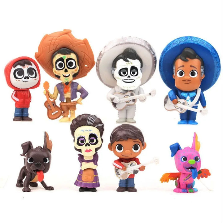 8 Pcs Cartoon Coco Handmade Doll Creative Desktop Ornament Decoration Miguel Cartoon Doll Children Mini Toy Fans Christmas Gift