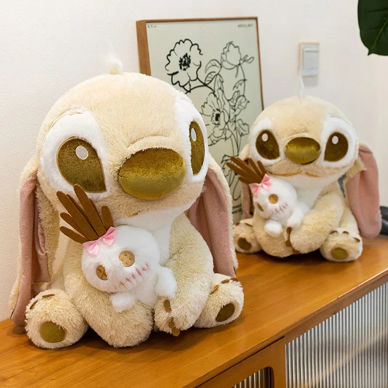 Cartoon 25/60CM Golden Disney Lilo and Stitch Plush Toy Anime Stuffed Kawaii Stich Scrump Doll Plushie Kids Birthday Xmas Gifts