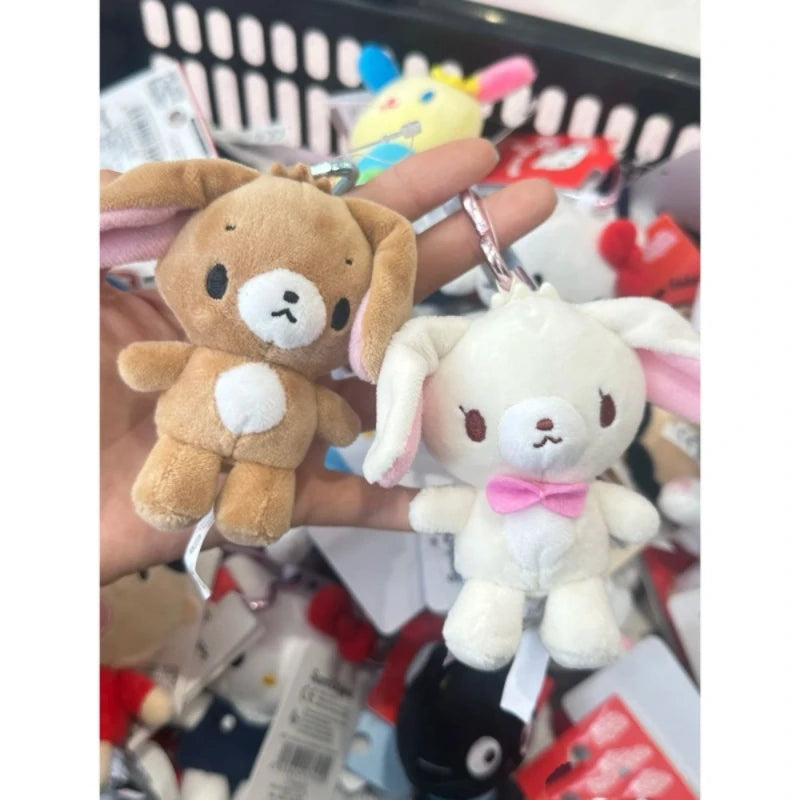 sanrios Sugarbunnies Mascot Plush Keychain Mascot Plush Keychain cute Shirousa Kurousa heart Keyring Bag Pendant Toy Doll gift