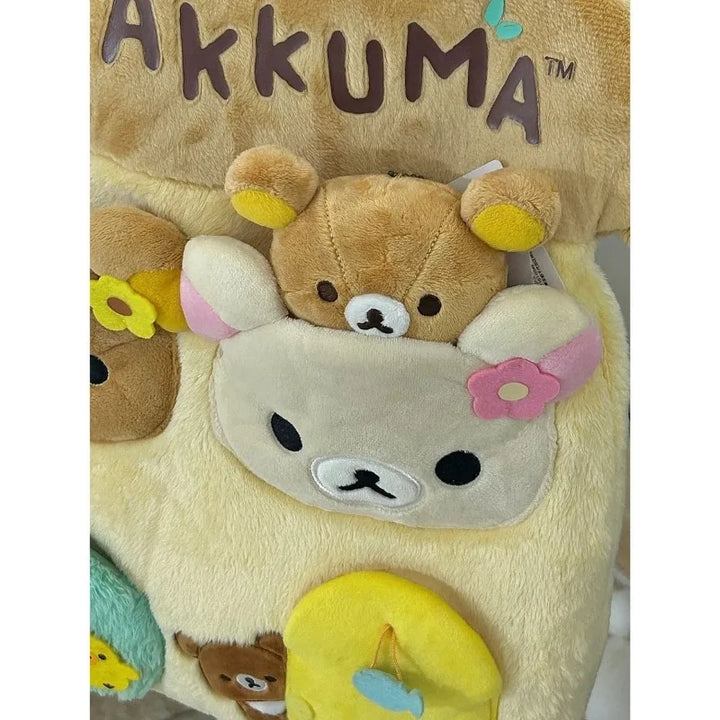 Cartoon Rilakkuma‌Plush Wall-Hanging Home Door Storage Hanging Bag Soft Bedroom Decoration Pendant Children's Christmas Gift