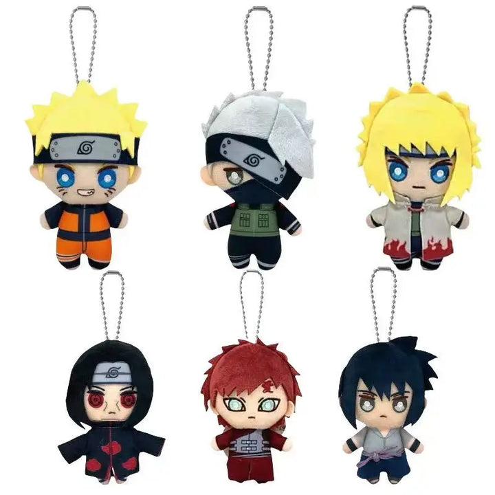 Naruto Uzumaki Hatake Kakashi Gaara Uchiha Itachi Mini Plush Pendant Role Playing Keychain Backpack Decoration Stuffed Toy Doll