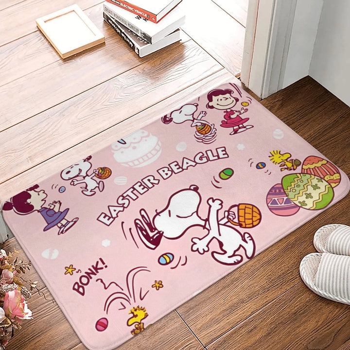 Happy Easter Eggs Snoopy Bathroom Rugs Mat Extra Soft and Absorbent  Bath Rugs Mats Carpet Non-Slip for Kitchen Shower
