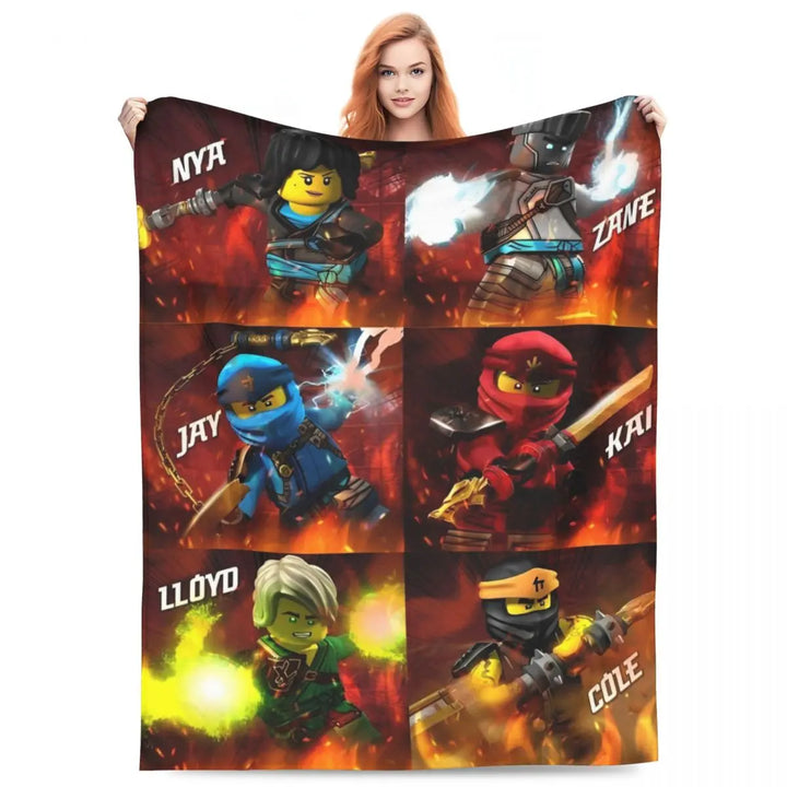 N-ninjagos Knitted Blankets Coral Fleece Plush Super Soft Throw Blankets for Bed Bed Rug