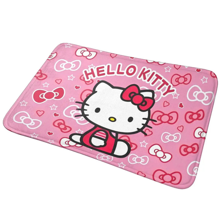 Hello Kitty Punk Music Memory Foam Bath Mat Rug Non-Slip Quick Dry Bathroom Floor Rugs Carpet For Bath Entrance Door Doormat