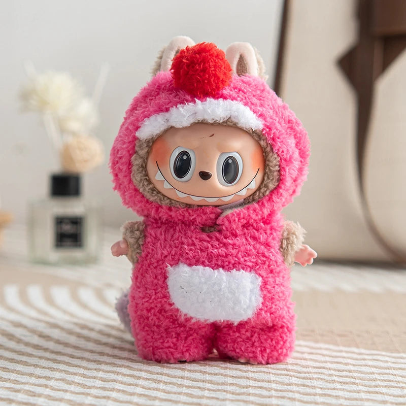 1st 2nd 3rd Gen Labubu Outfit Colorful Themed Animal Outfits Set: Western Pink Dress Brown Christmas Reindeer Pink Crab Fuchsia