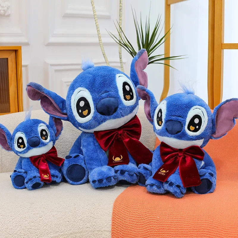 25/65CM Disney Lilo & Stitch Plush Doll Cartoon Toy Cute Anime Stuffed Kawaii Red Bow Stich Soft Plushie Kids Birthday Gifts