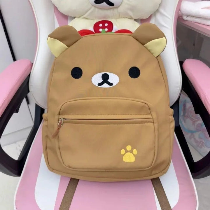 Cute Rilakkuma‌School Bag Cartoon Embroidered Backpack Children’s Variety Children’s Fun School Bag Students’ Christmas Gifts