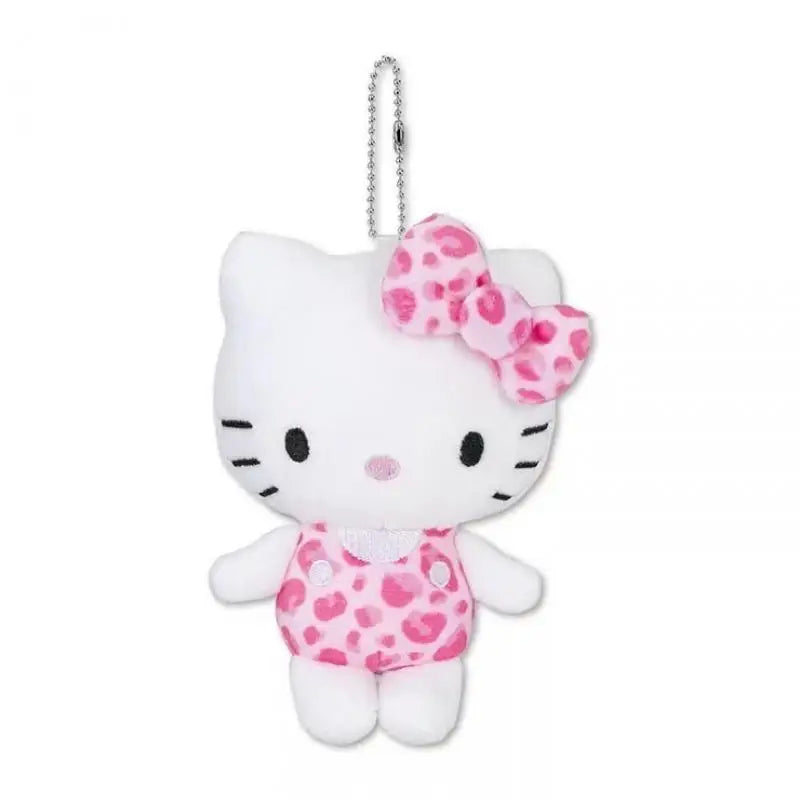 Sanrio Hello Kitty Japanese Cute Cartoon Leopard Pattern Plush Toys Kawaii Keychain Girl Heart Gift Backpack Pendant Accessories