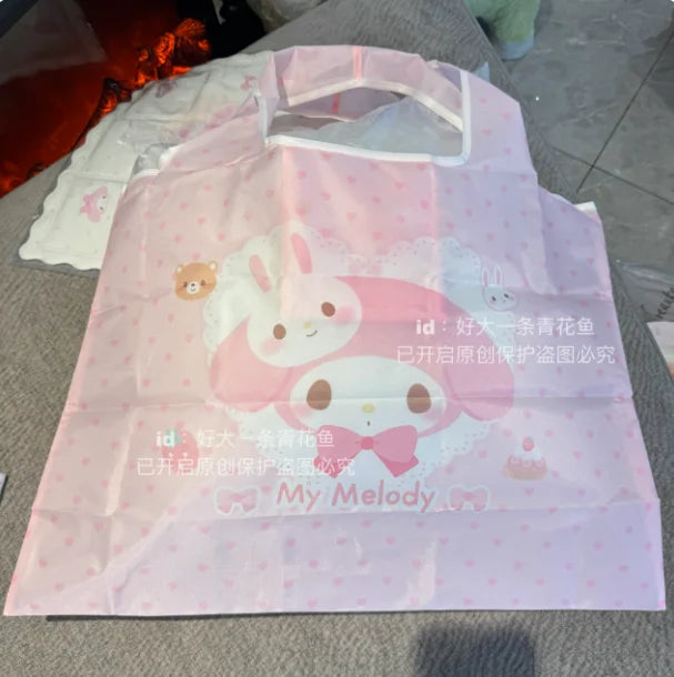 My Melody Sugarbunnies Masyumaro Shopping Bag Cartoon Cute Storage Bag Collapsible Handbag Shoulder Bag Lunch Bag Shopping Bag