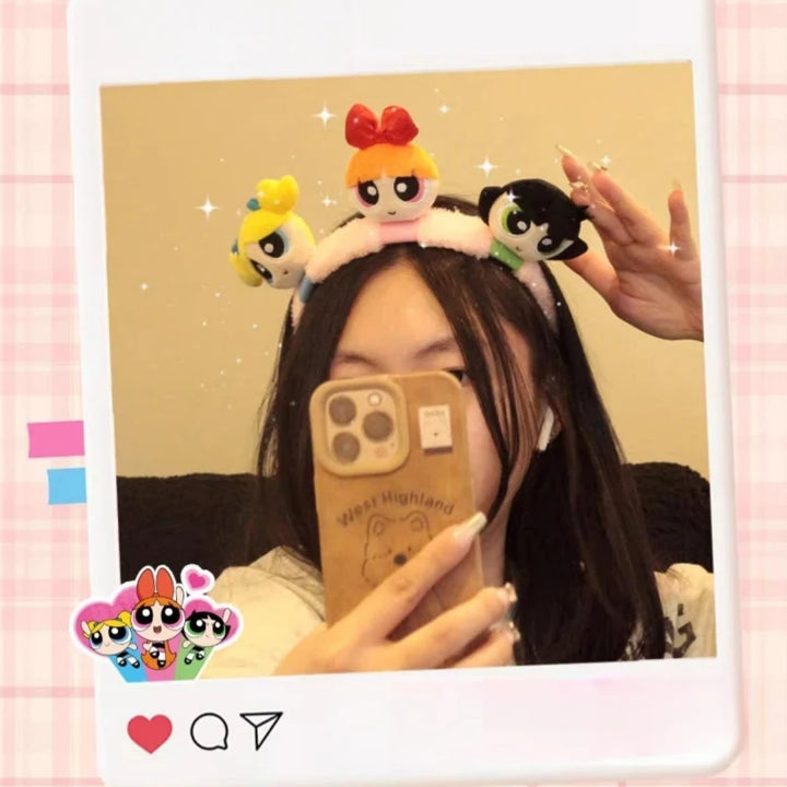 Cartoon Blossom/Buttercup‌Plue Headband Children’s Creative Headdress Doll Cute Bubbles Washing Headband Girls Christmas Gift