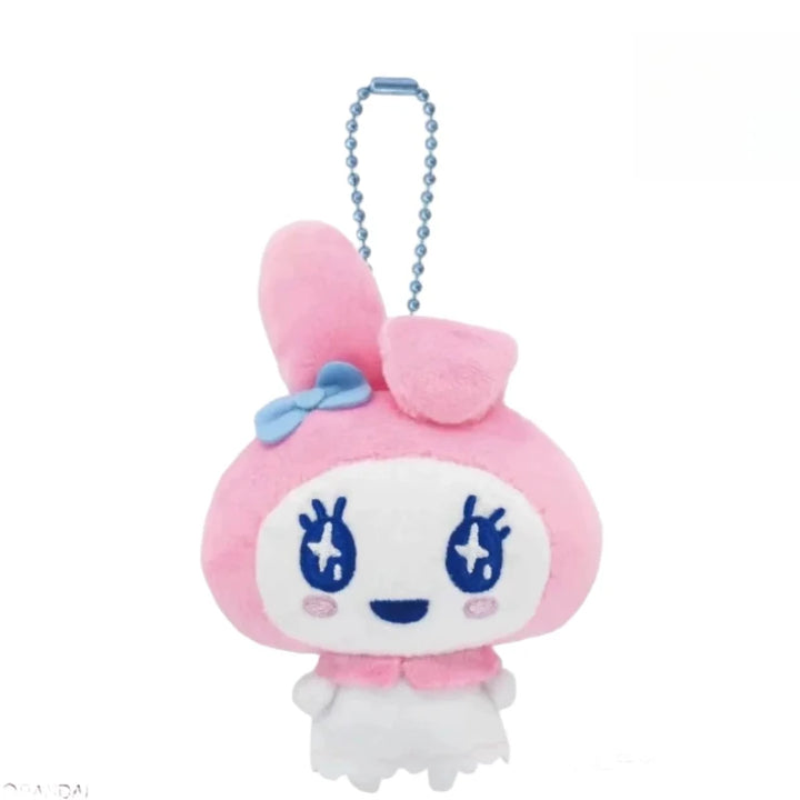 10cm NEW Tamagotchi Plush doll Keychain Kawaii Key Ring Sanrios Memetchi Melody Kuromi  Anime Mimitchi Bag Pendant Toys Gift