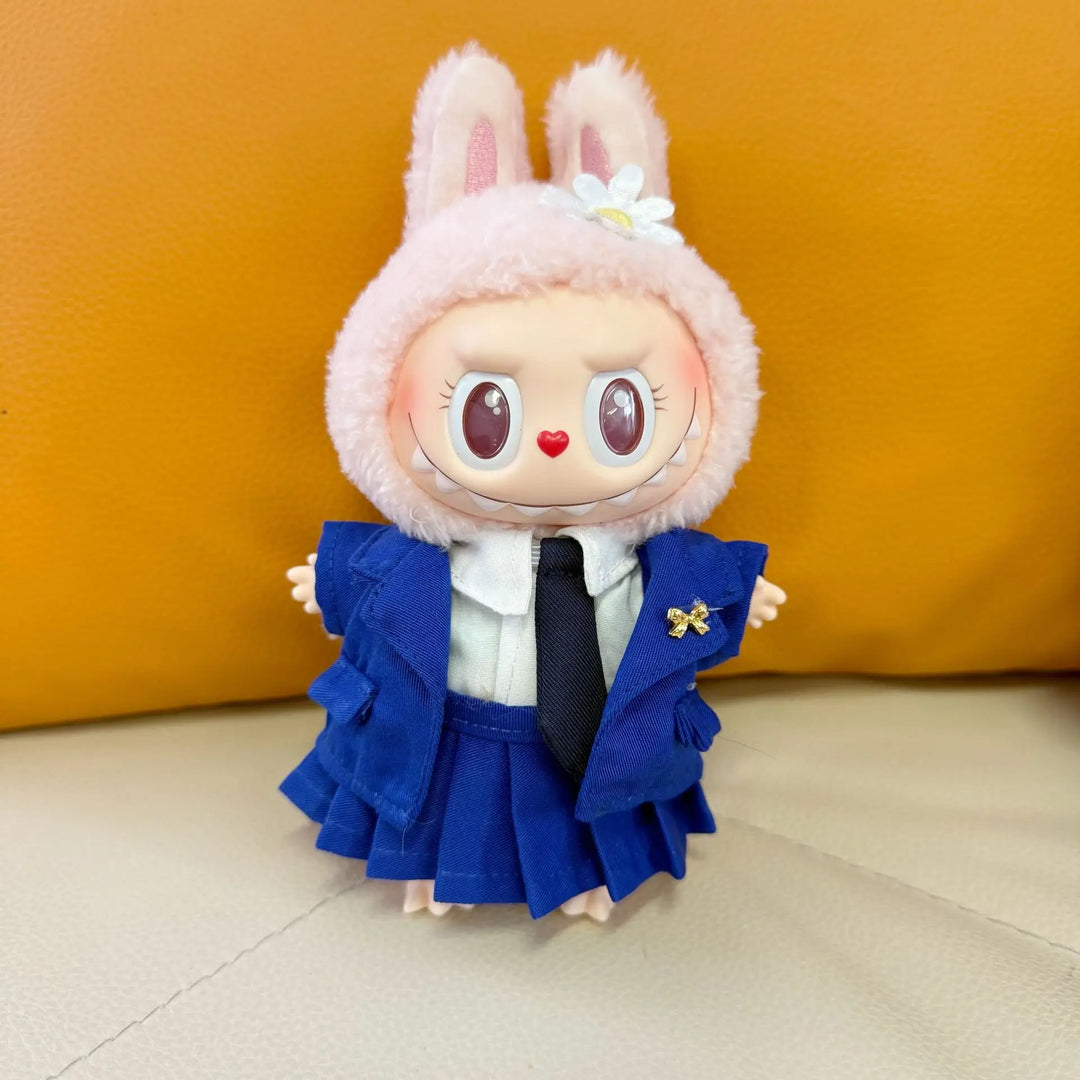Labubu Doll III Clothes Uniform Set School Wear 15/17cm Plush Doll'S Clothes Labubu I II Idol Dolls Sitting Party Accessories
