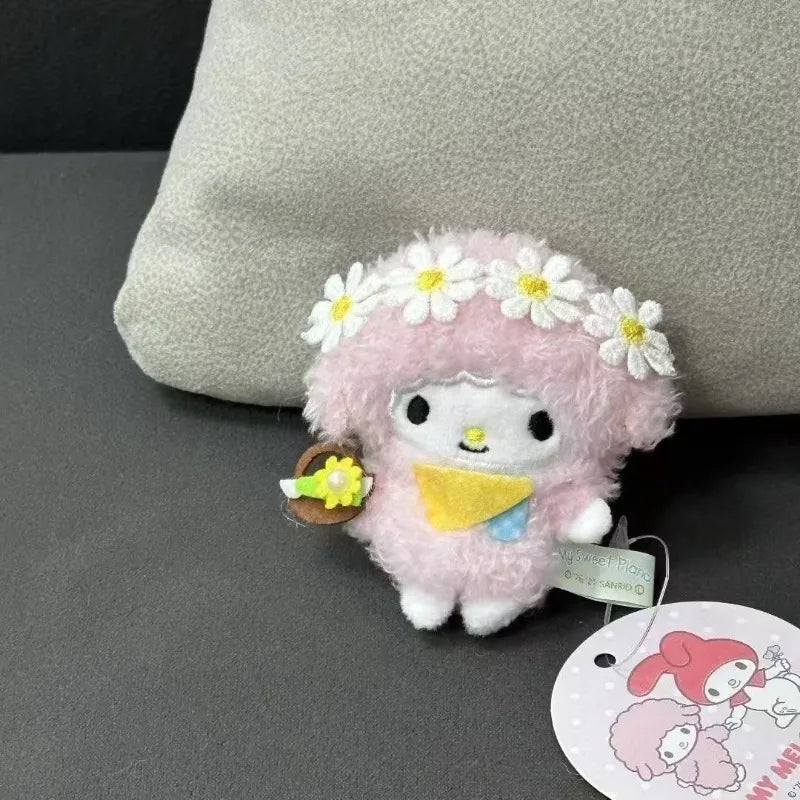 NEW Ctue My Melody Plushies My Sweet Piano Plush Keychain Sweet bowknot nurse Sanrio Piano Sheep Plush doll Keyring Bag Pendant