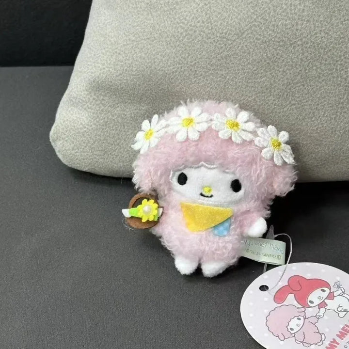 NEW Ctue My Melody Plushies My Sweet Piano Plush Keychain Sweet bowknot nurse Sanrio Piano Sheep Plush doll Keyring Bag Pendant