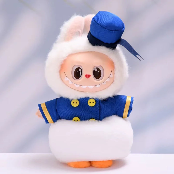 Labubu doll clothes Duck Sailor Set 15/17cm Plush Doll'S Clothes Replacement Labubu I II Idol Dolls Sitting Party Accessories