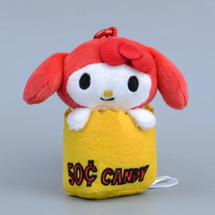Kawaii Sanrio Kuromi Hello Kitty Cartoon Cute Plush Toys Hangydon Backpack Pendant Keychain Doll Decoration Girl Birthday Gift