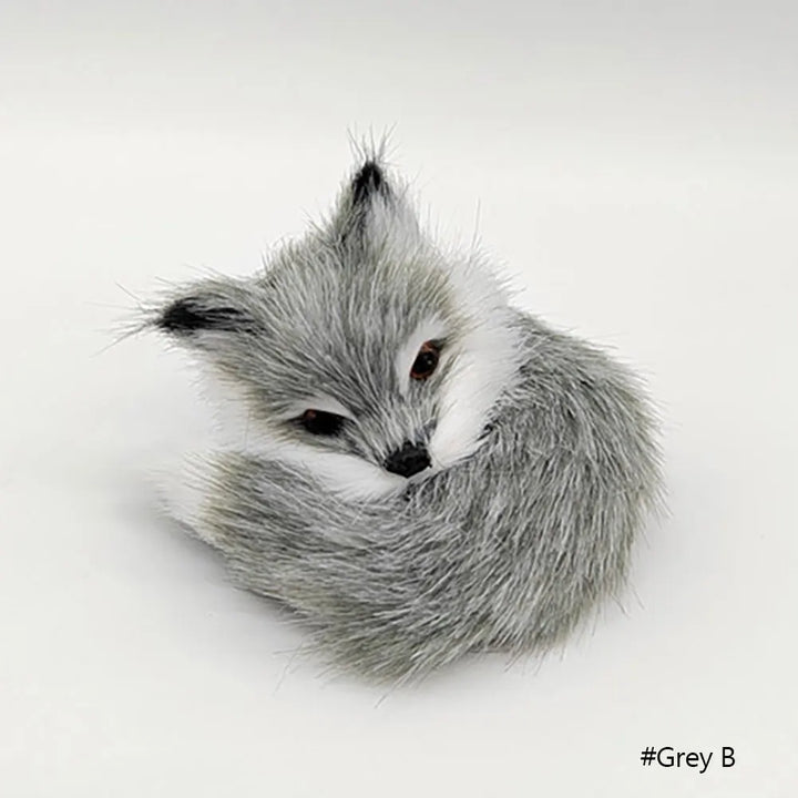 Cute Imitation Fox Ornaments Simulation Mini Squatting Squirrel Model Children Birthday Gifts Home Decor Plush Figures Craft