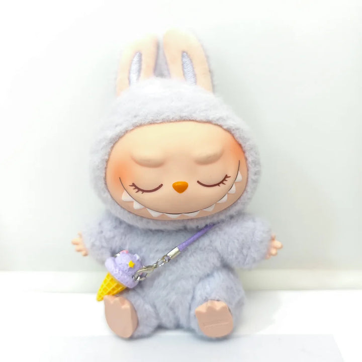 15/17cm Vinyl Plush Doll Clothes Labubu Pendant Lucky Purple Bow Dress Labubu V1/V2/V3 Clothes Accessories