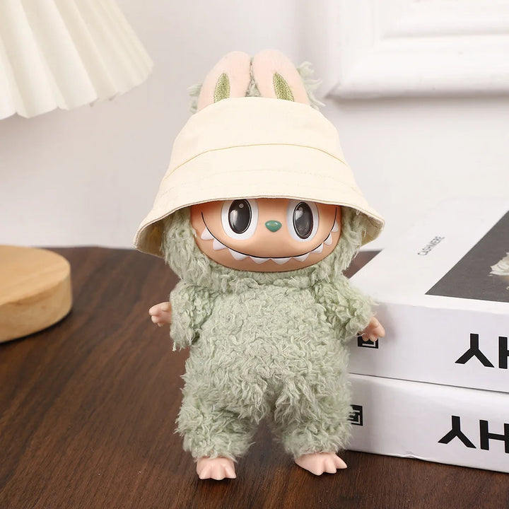 Labubu Doll Hat 15/17cm Plush Doll'S Accessories Bucket Hat Sitting Party Labubu I II Idol Dolls Hat