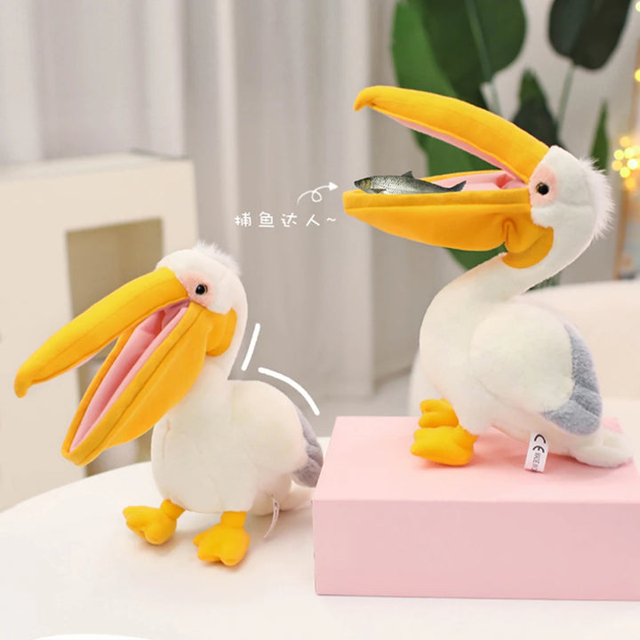 Cartoon Pelican Plush Toys Realistic White Pelican Stuffed Bird Animal Soft Dolls Promotional Cheap Christmas Birthday Gifts