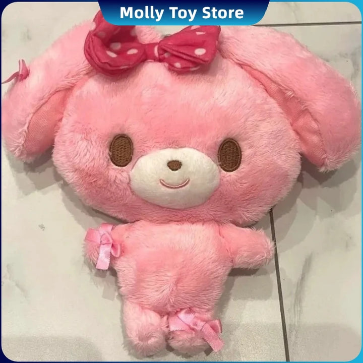 Kawaii Sanrio Sugarbunnies Plush Zero Wallet Mini Stretchable Storage Bag Card Pen Storage Bag For Kids Schoolbag Pendant Bag