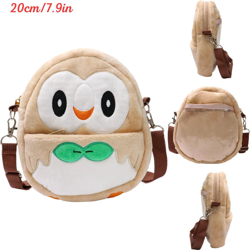 Kawaii Pokemon Pikachu Gengar Lucario Rowlet Plush Toys Bag Cute Anime Mimikyu Eevee Psyduck Peluche Dolls Shoulder Bags Gifts