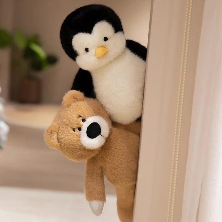 Fluffy Husky Plush Toy Golden Monkey Stuffed Wild Animal Pink Pig Soft Dolls Kawaii Penguin Plushie Bear Brown Teddy Bear Gifts