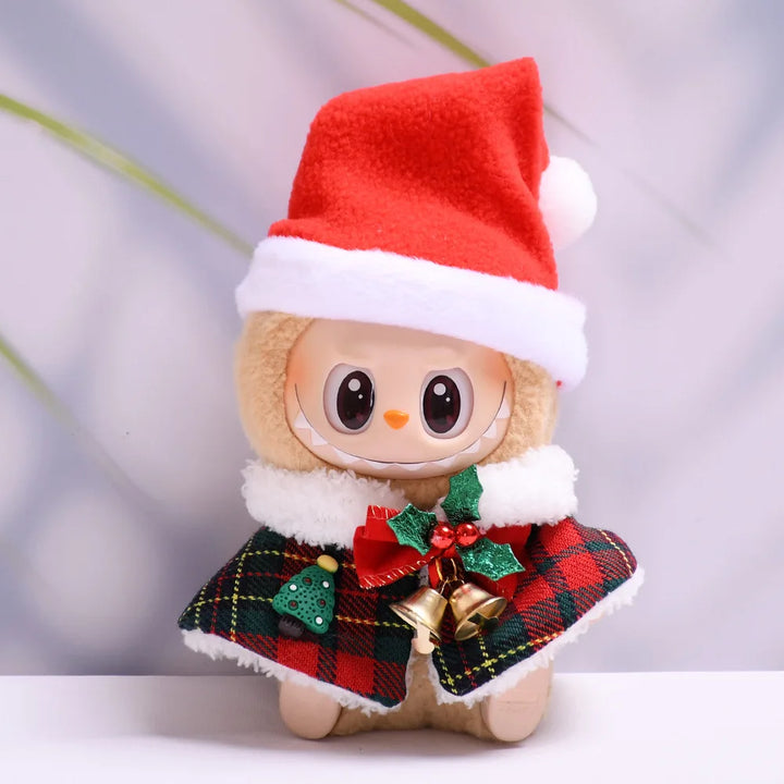 17cm Labubu I II Idol Dolls Clothes Bell Shawl Outfit Christmas Cape Snowman Deer Korea Kpop Exo Clothing Plush Doll'S Clothes