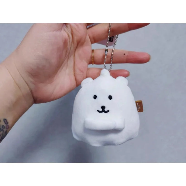cute Cartoon self deprecating bear Plush Keychain Nagano joke bear Ghost Collection Creativity bag Pendant Decoration Girls Gift