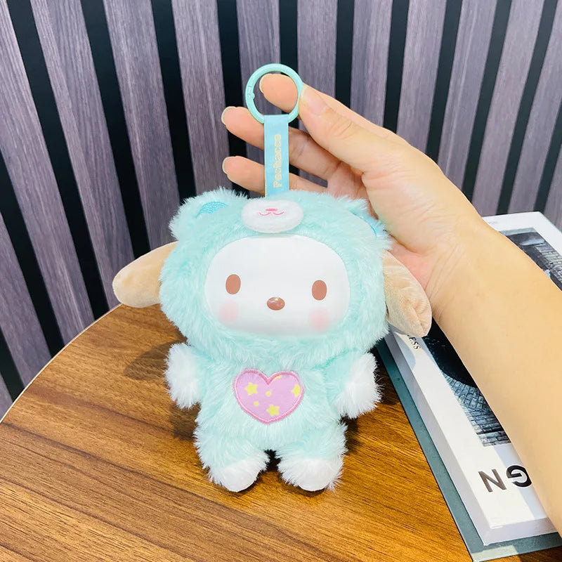 Kawaii Sanrio Kuromi My Melody Cartoon Plush Backpack Pendant Hello Kitty Keychain Doll Decoration Girl Birthday Creative Gift