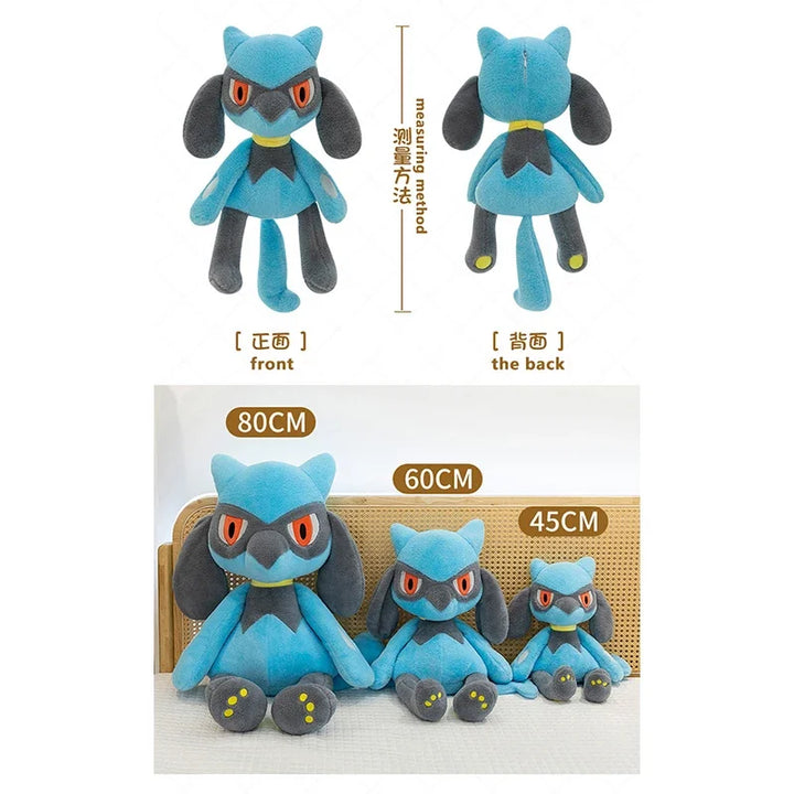 40/80cm Riolu Pokemon Pillow Doll Lucario Huge Plush Pokémon Plushie Anime Stuffed Toys Morpeko Birthday Soft Gift for Children