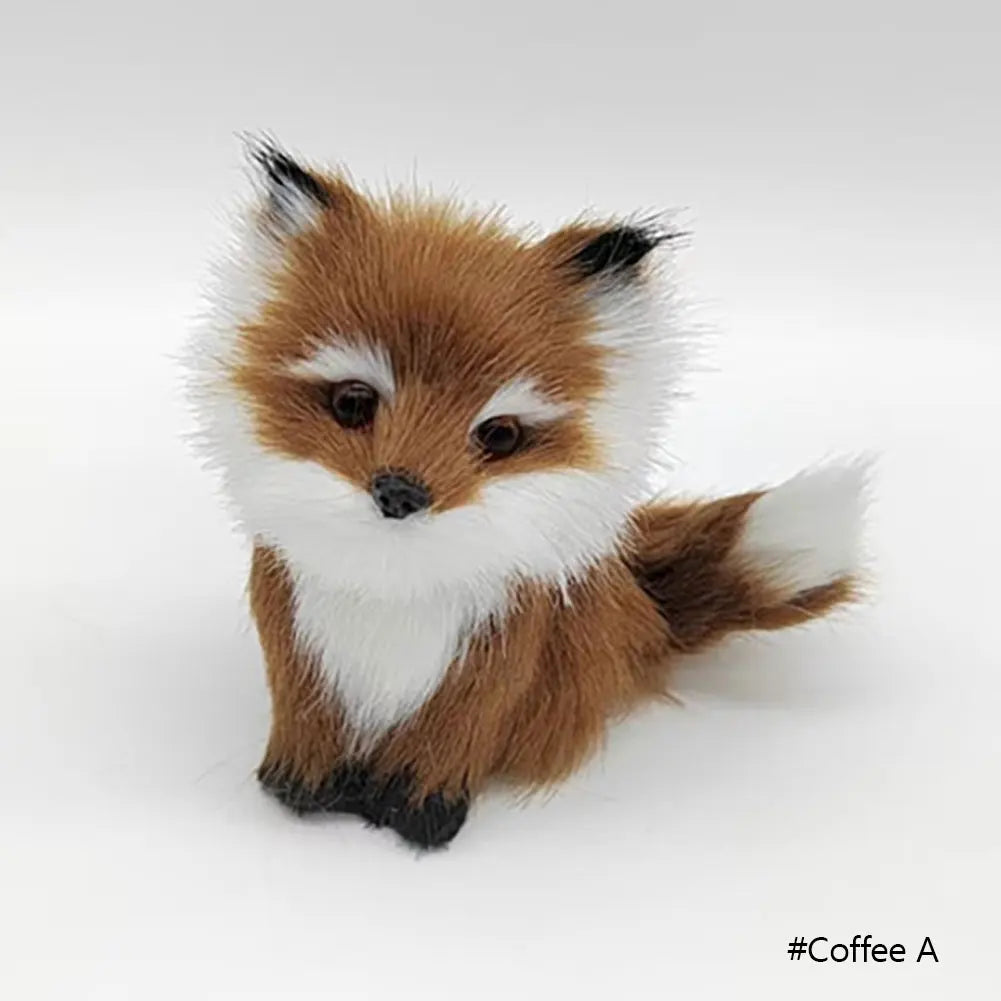 Cute Imitation Fox Ornaments Simulation Mini Squatting Squirrel Model Children Birthday Gifts Home Decor Plush Figures Craft