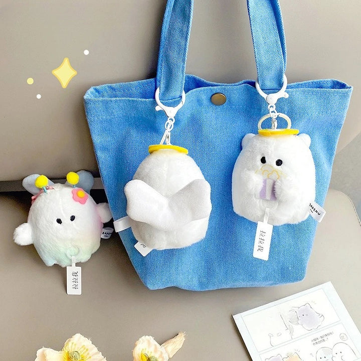 Cute Cartoon Obakenu‌ Plush Pendant Keychain School Bag Pendant Decoration Children Soft Toys for Boys and Girls Holiday Gifts