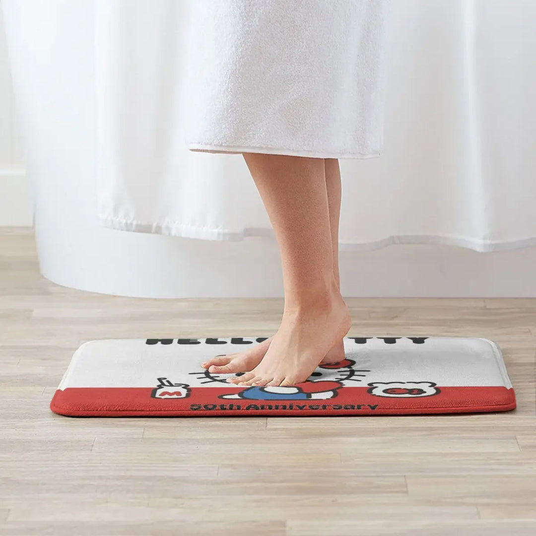 Hello Kitty Bathroom Rugs Mat Water Absorbent Bath Rugs Mats Carpet Non-Slip for Kitchen Shower