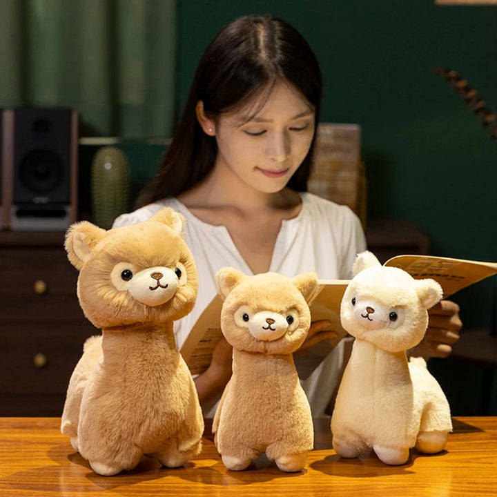 Simulated Kawaii Furry Alpaca Plush Toys Stuffed Cartoon South American Lamb Dolls Cute Sheep Model Girls Birthday Gifts