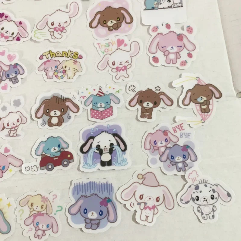 Transparent Sugarbunnies Stickers 40 Pieces Set Cartoon Anime Rabbit Kawaii Cute Sticker Mobile Phone Book Decor