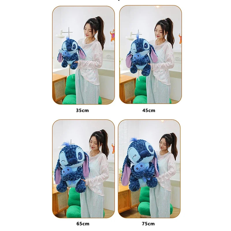 30/85cm Lilo and Stitch Disney Plush Toys Pink Kawaii Scrump Anime Cartoon Plushie Sakura Stich Dolls Soft Stuffed Gift for Kids