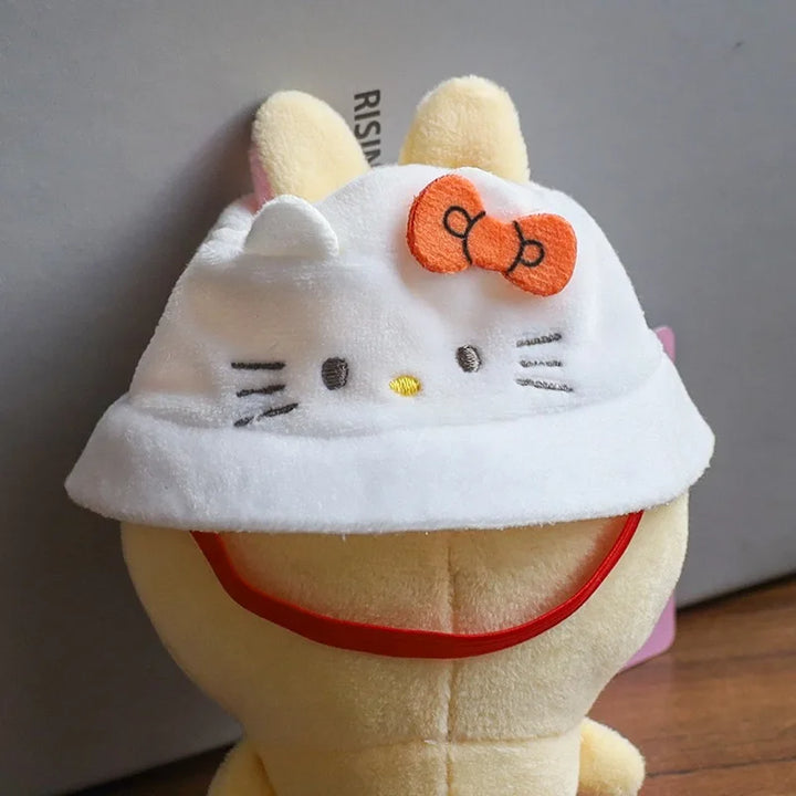 For Labubus doll Outfit Accessories Sanrios Hello Kitty Kuromi Cinnamoroll Melody Doll Hat mini bag Cute Doll Backpack Bag Set