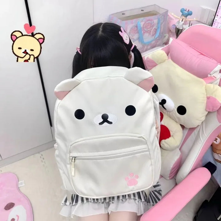 Cute Rilakkuma‌School Bag Cartoon Embroidered Backpack Children’s Variety Children’s Fun School Bag Students’ Christmas Gifts