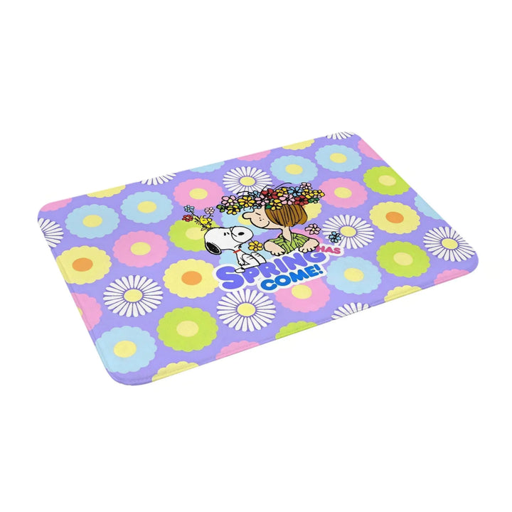 Snoopy  Floral Encounter Memory Foam Bath Mat Rug Non-Slip Quick Dry  Bathroom Floor Rugs Carpet For Bath Shower Tub