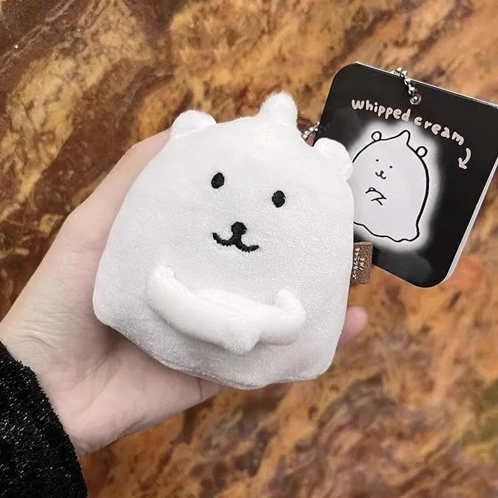 cute Cartoon self deprecating bear Plush Keychain Nagano joke bear Ghost Collection Creativity bag Pendant Decoration Girls Gift
