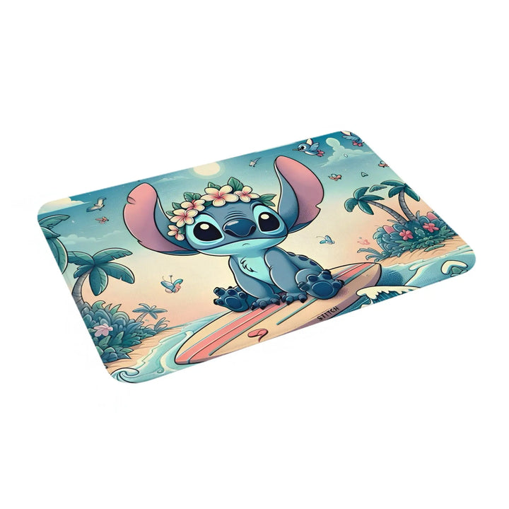 Cartoon Stitch and Angel Bathroom Rugs Mat Extra Soft and Absorbent  Bath Rugs Mats Carpet Non-Slip for Shower Tub