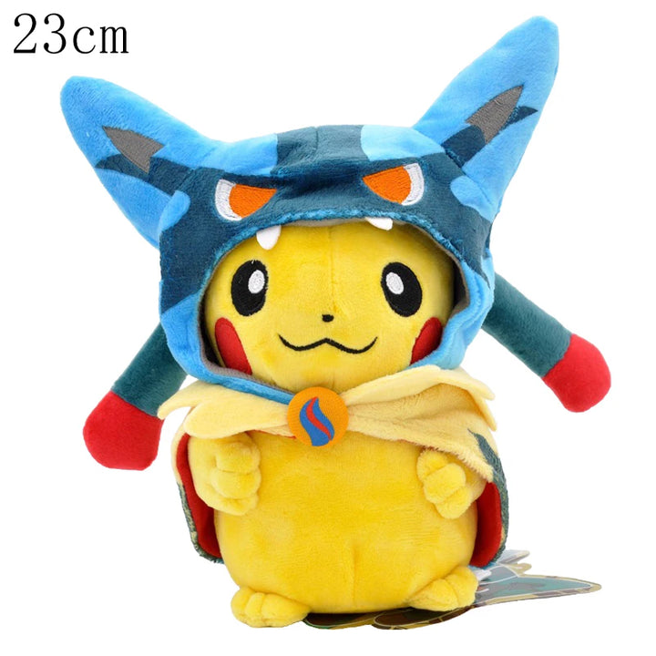 Cos Eevee Pikachu Cosplay Plush Toys Pikachu Peluche Mimikyu Lucario Charizard Garchomp Stuffed Animal Doll Collectible Gift