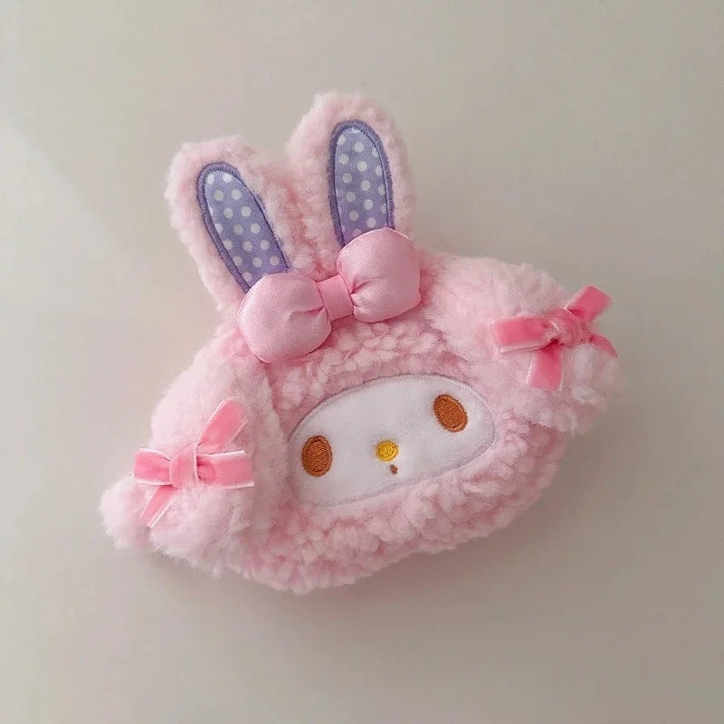 Sanrios My Melody Kawaii Plush Keychain Anime My sweet piano Plush doll Coin Purse Student Bag Pendant  Key Ring Girls Gifts