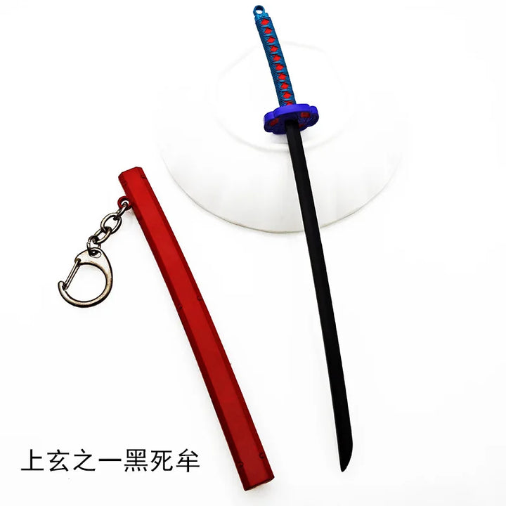Mini Sword With Sheath China Ancient Sword Zinc Alloy Tang Hengdao Han Sword Weapon Model Keychain Pendant Cosplay Accessories