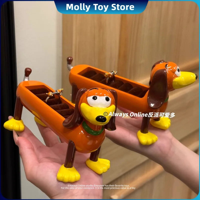 Disney Slinky Dog Storage Box Ring Jewelry Storage Box Display Shelf Desktop Decorative Ornaments Figure Gifts