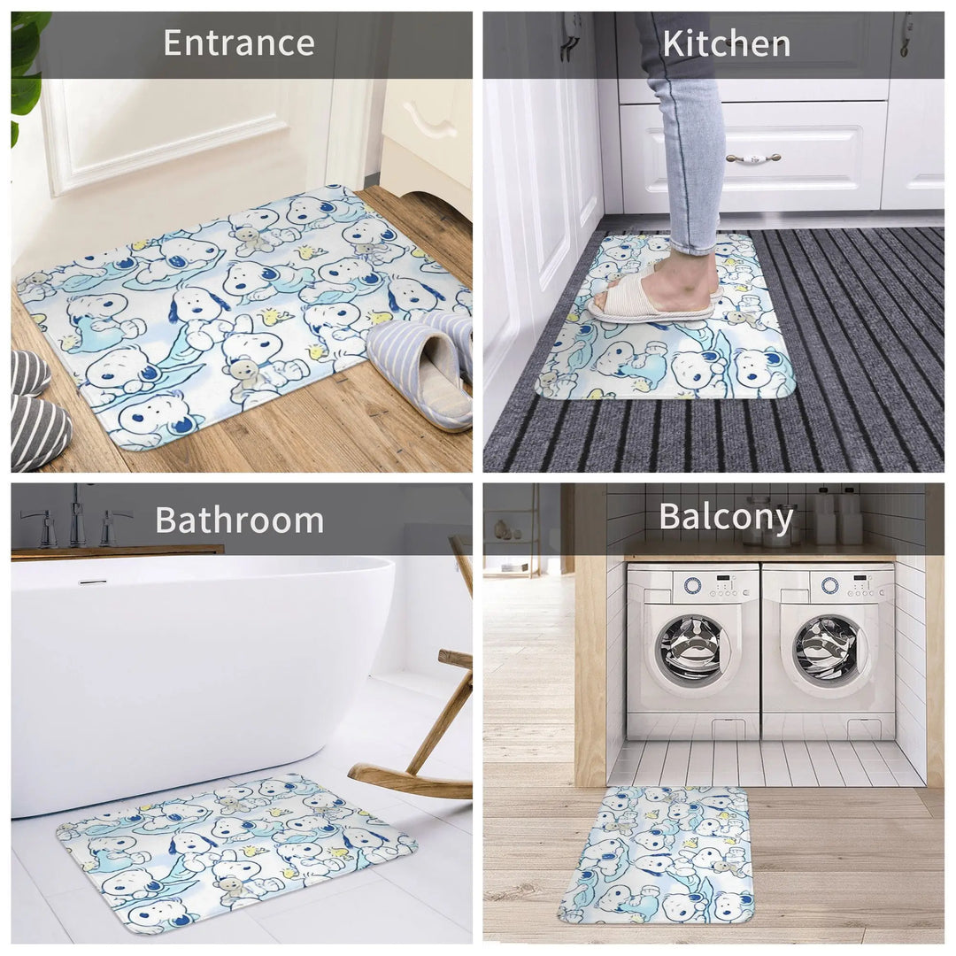 Cartoon Dog Bathroom Rugs Mat Quick Dry snoopy Bath Rugs Mats Carpet Non-Slip for Entrance Door Doormat