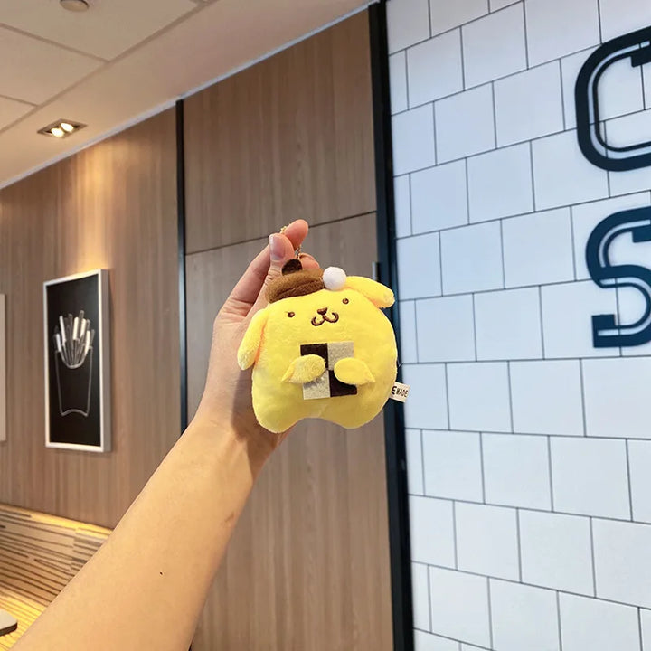 Kawaii Sanrio Pom Pom Purin Plush Toys Backpack Creative Keychain Cartoon Accessories Pendant Stuffed Doll Girl Birthday Gift