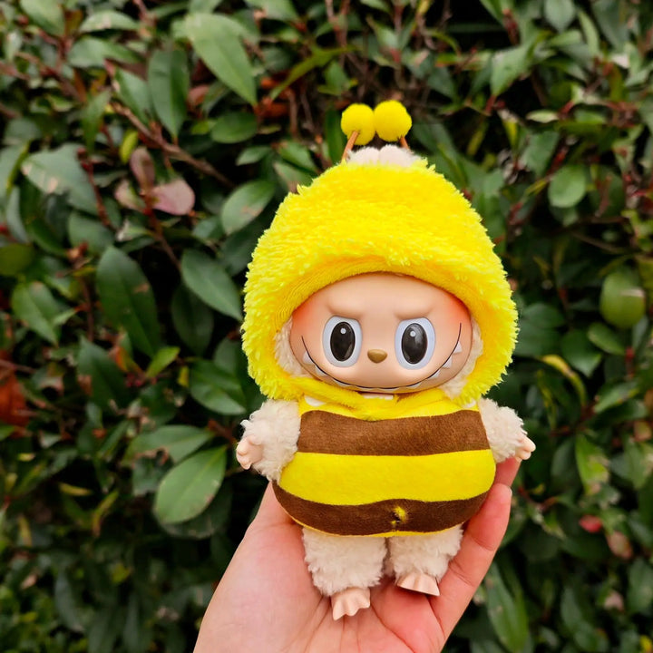 17cm Labubu II Idol Doll Sitting At A Party Transformed into Little Bee Baby Clothing Korean Kpop Exo Clothing, DIY Gift