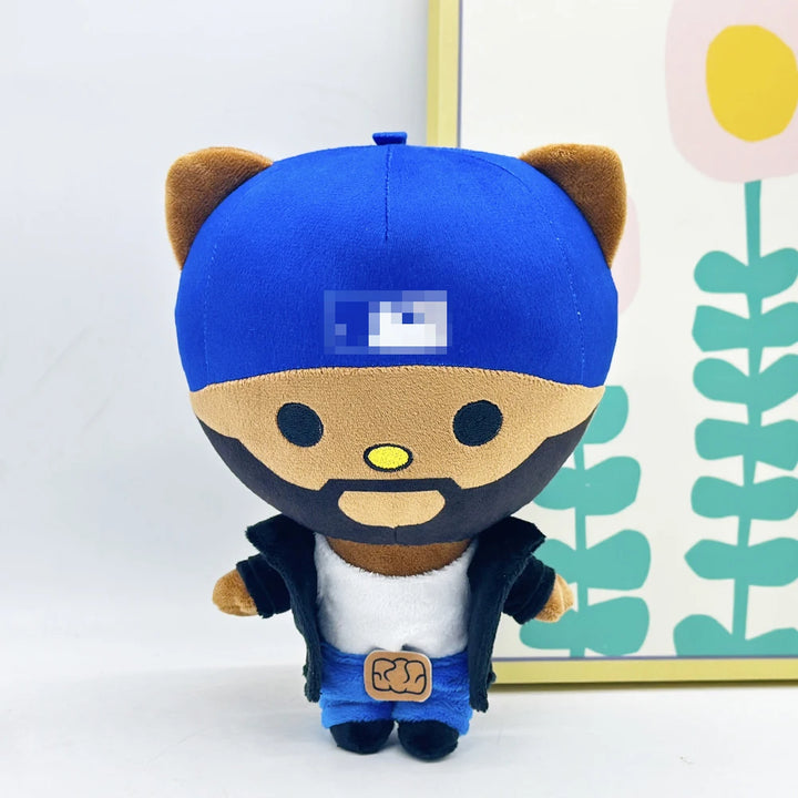 Hello Kitty Blue Hat Boy Kendrick Lamar Plush Doll Figure Stuffed Toy Cute Boys Girls Fans Collect Gifts 24cm